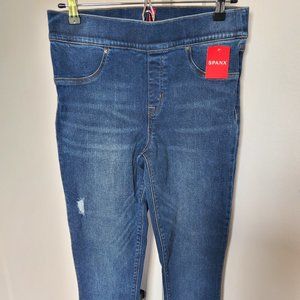 Spanx Dark Blue Distressed Jeggings